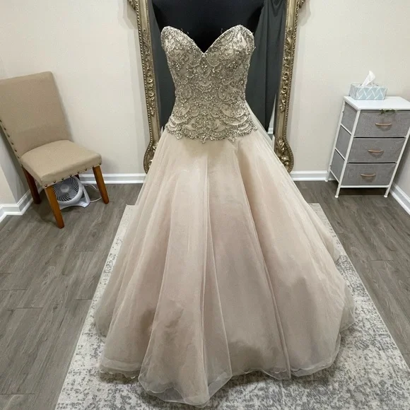 Pronovias | Dresses | Pronovias Bolera Satin Beaded Bridal Gown Wedding  Dress | Poshmark